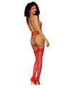 Stretch Lace and Stretch Velvet Garter Teddy LINGERIE TEDDIE Dreamgirl International 