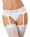 Stretch Lace Garter Belt Garter Belt Dreamgirl International One Size White 