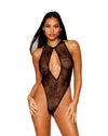 Stretch Lace Halter Neck Teddy with Keyhole Neckline Teddy Dreamgirl 