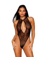 Stretch Lace Halter Neck Teddy with Keyhole Neckline Teddy Dreamgirl 