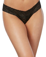 Stretch Lace Low-Rise Thong Panty Dreamgirl International One Size Black 