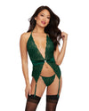 Stretch Lace Short Garter Slip with Tie Back Closures Dreamgirl International 