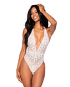 Stretch Lace Teddy with Removable Belt & Plunging Neckline Teddy Dreamgirl International 