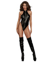 Stretch Latex High Neck Teddy with Zipper Detail Playset Fetish Dreamgirl International 