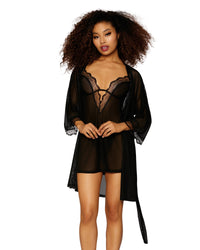 Stretch Mesh Chemise & Robe Set Robes Dreamgirl International 