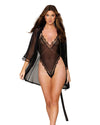 Stretch mesh teddy and robe set with lace trim details Teddy Dreamgirl International 