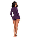 Stretch Rib Knit Sleepwear Romper with Plunge Neckline Sleepwear Romper Dreamgirl International 