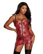 Stretch Shiny Snakeskin Microfiber Garter Slip Garter Slip Dreamgirl International 