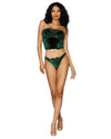 Stretch Velvet Corset and Panty Set with Lace Accents LINGERIE CORSET Dreamgirl International 