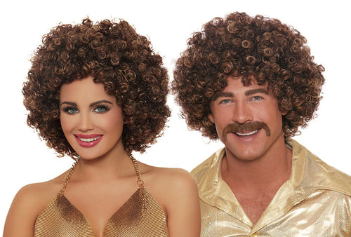 Unisex Afro Wig Wig Dreamgirl International Adjustable Brown 