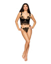 Velvet and Gold Lurex Lace Bustier and G-string Set Bustier Dreamgirl 