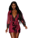 Velvet Burnout and Chiffon Robe LINGERIE ROBE SET Dreamgirl International 
