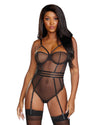 Very Sheer Stretch Mesh Underwire Studded Teddy Teddy Dreamgirl International 