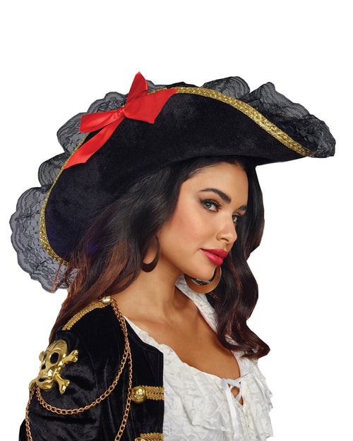 Women's Pirate Hat Headpiece Dreamgirl Costume 